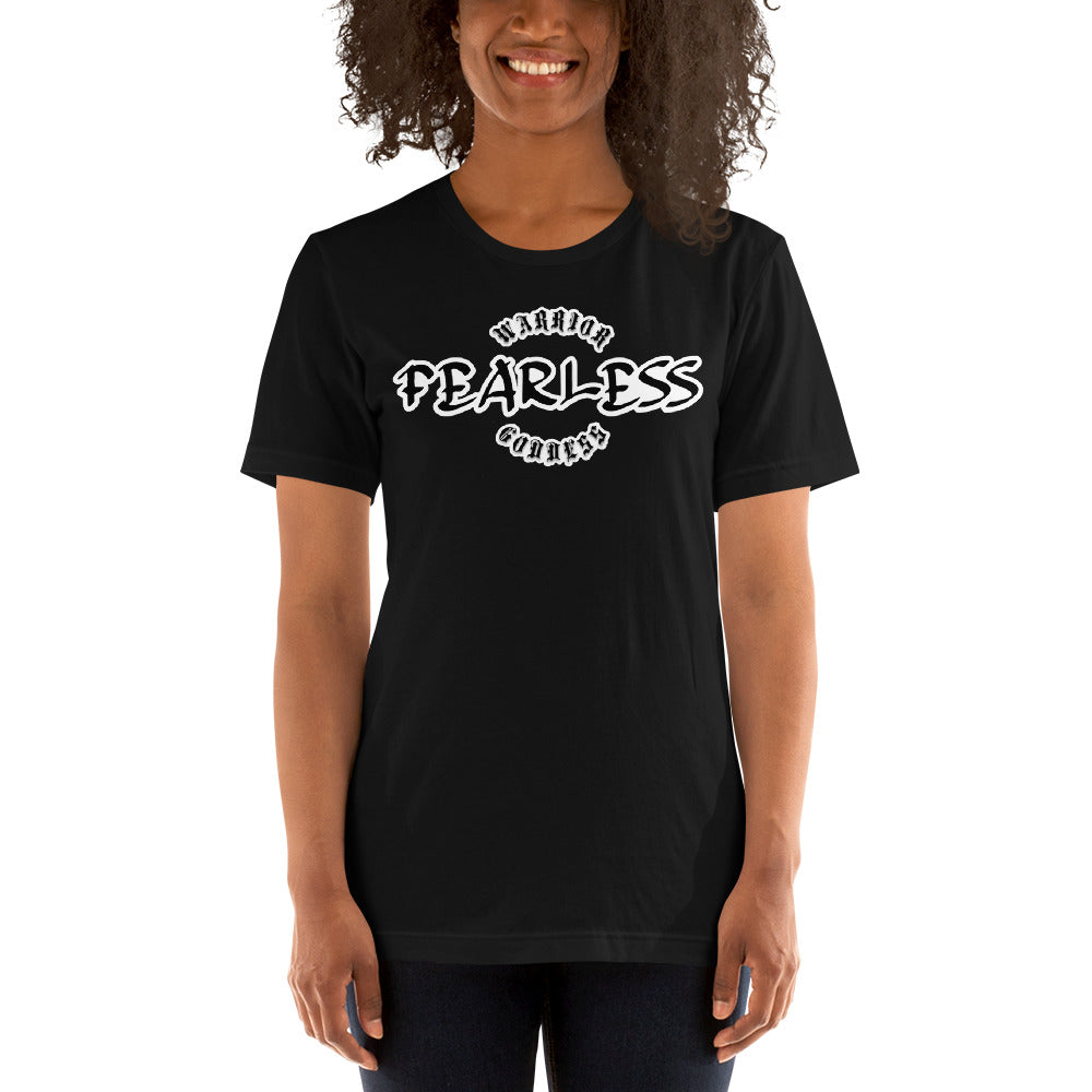 Fearless - Warrior Goddess - (White Border) - Unisex Staple T