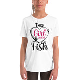 This Girl Loves to Fish Youth Short Sleeve T-Shirt