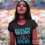 Beauty Brains Beast Mode (Blue) - Basic Softstyle T-Shirt | Gildan 64000