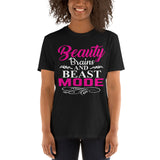 Beauty Brains Beast Mode (Pink) - Basic Softstyle T-Shirt | Gildan 64000