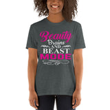 Beauty Brains Beast Mode (Pink) - Basic Softstyle T-Shirt | Gildan 64000