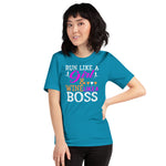 Run Like a Girl, Wine Like a Boss - Unisex Staple T-Shirt | Bella + Canvas 3001 - Multiple Colors Avail.