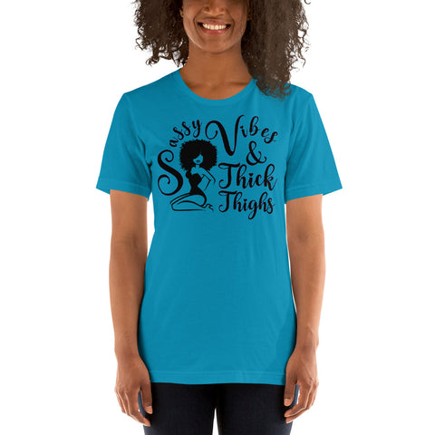 Sassy Vibes & Thick Thighs  - Unisex Staple T-Shirt | Bella + Canvas 3001 - Multiple Colors Avail.