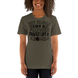 Not Fragile Like a Flower, Fragile Like a Bomb (D2)- Unisex Staple T-Shirt | Bella + Canvas 3001 - Multiple Colors Avail.