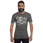 Coffee First, Chaos Last - Unisex Staple T-Shirt | Bella + Canvas 3001 - Multiple Colors Avail.