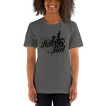 Biker Girl (w/heart) - Unisex Staple T-Shirt | Bella + Canvas 3001 - Multiple Colors Avail.