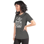 Coffee, Guns & Messy Buns - Unisex Staple T-Shirt | Bella + Canvas 3001 - Multiple Colors Avail.