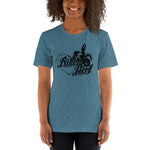 Biker Girl (w/heart) - Unisex Staple T-Shirt | Bella + Canvas 3001 - Multiple Colors Avail.