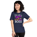 Run Like a Girl, Wine Like a Boss - Unisex Staple T-Shirt | Bella + Canvas 3001 - Multiple Colors Avail.