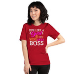 Run Like a Girl, Wine Like a Boss - Unisex Staple T-Shirt | Bella + Canvas 3001 - Multiple Colors Avail.